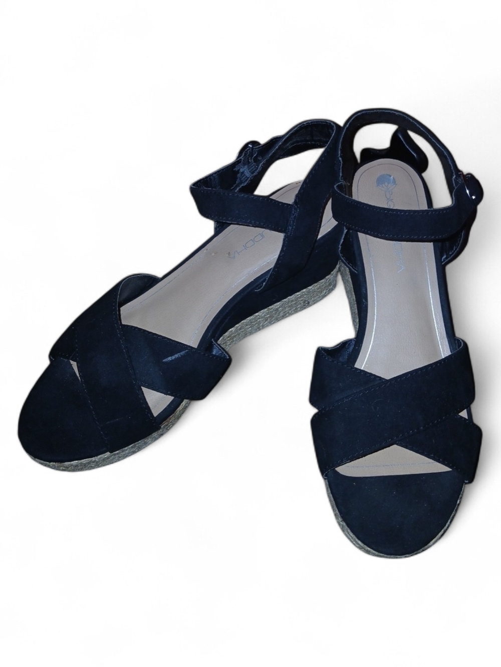 Women’s Black Crisscross Espadrille Wedge Sandals